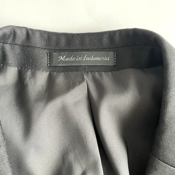 Lauren Ralph Lauren Black Wool 44R Blazer Suit Jacket Sport Coat Pewter Buttons - Picture 4 of 16